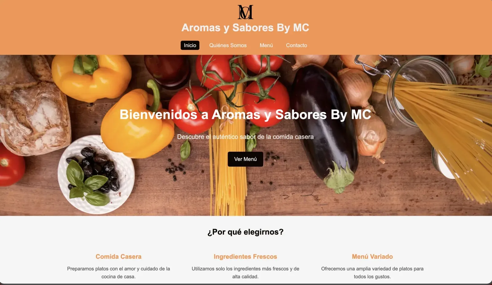 Aromas y Sabores - Web Comercial y Menú Digital — web