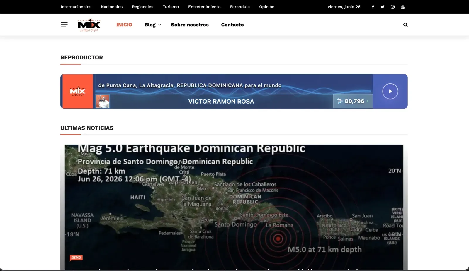 Punta Cana Mix - Entretenimiento y Actualidad — web