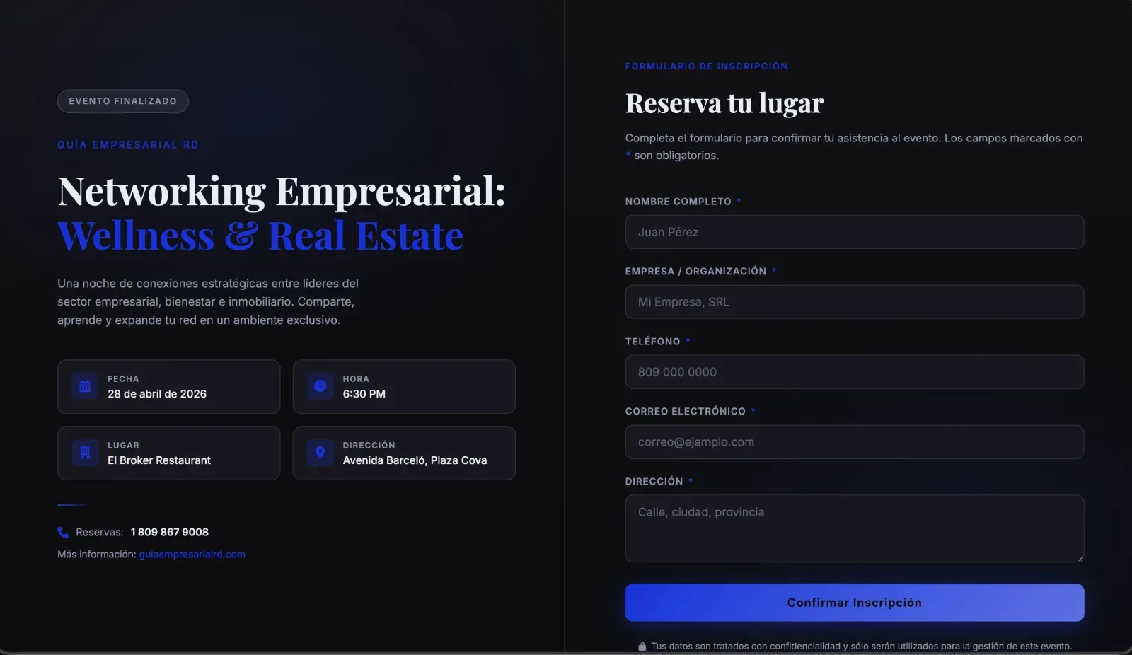Registro de Eventos - Guía Empresarial RD — web
